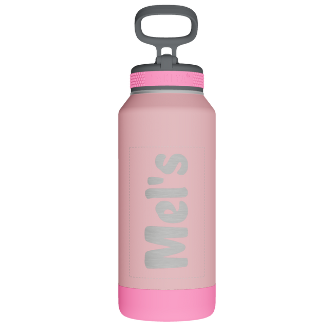 Sport Soft Touch Water Bottle With Straw LId - customized
