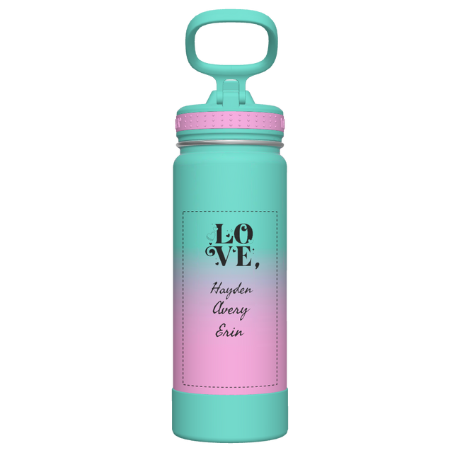 Actives Ombre Water Bottle With Straw Lid - customized