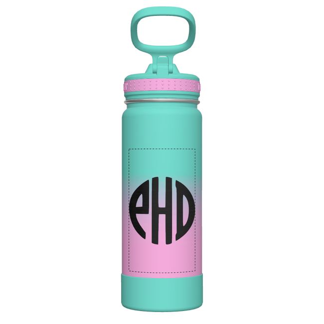 Actives Water Bottle With Straw Lid - customized