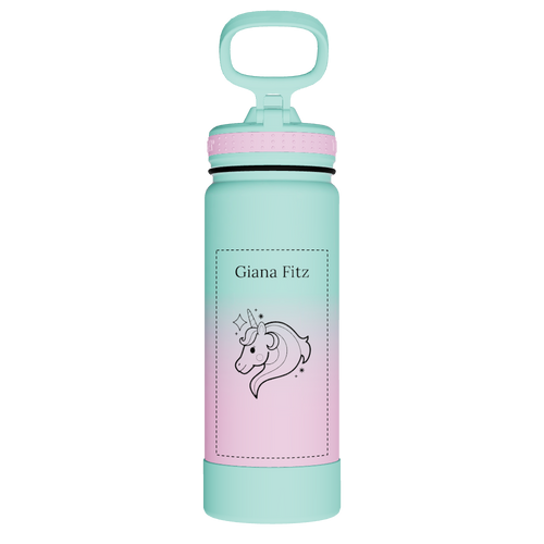 Actives Water Bottle With Straw Lid - customized