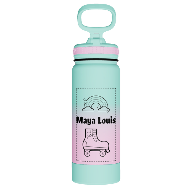 Actives Water Bottle With Straw Lid - customized