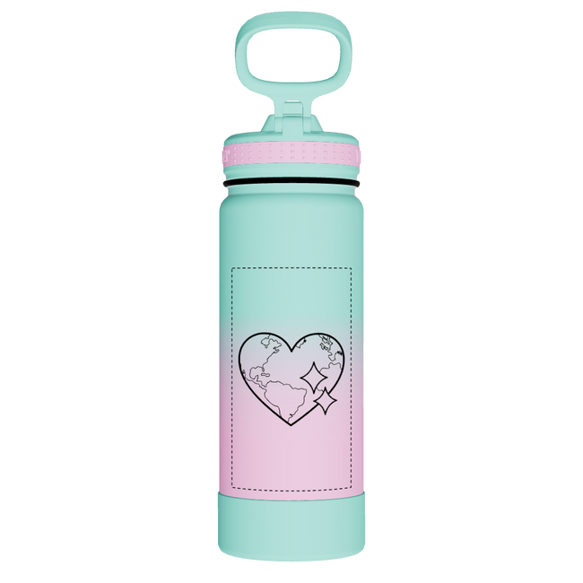 Actives Water Bottle With Straw Lid - customized