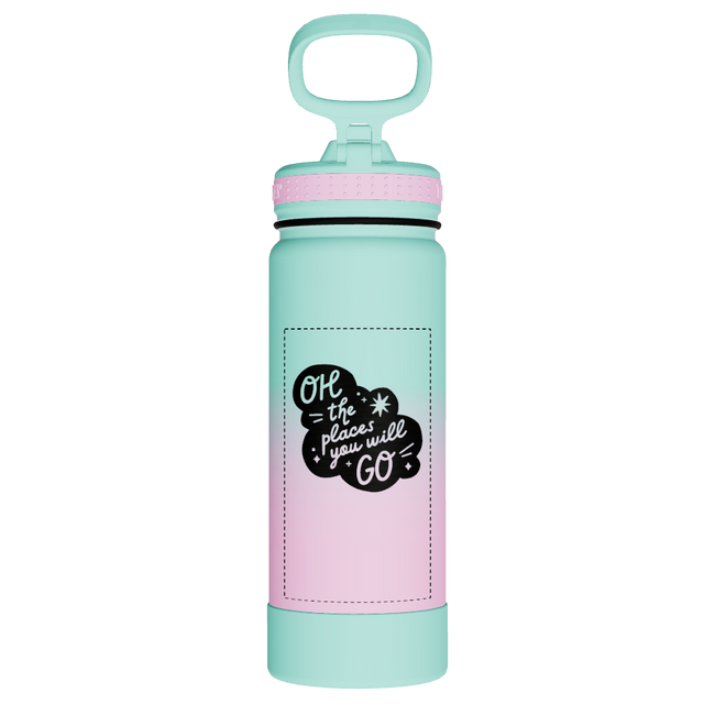 Actives Water Bottle With Straw Lid - customized