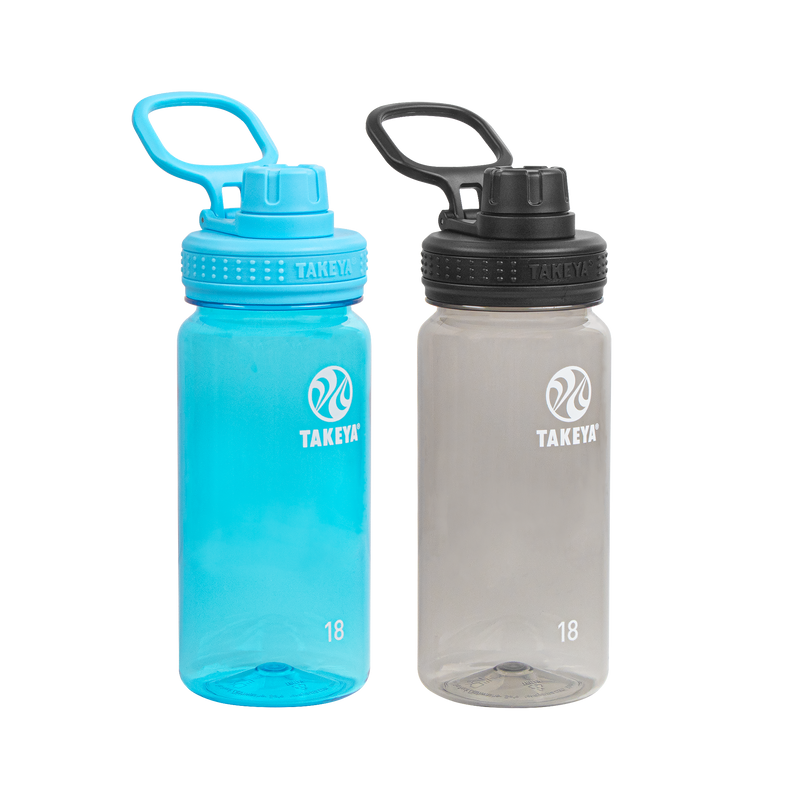 18 oz Tritan Water Bottle with Spout Lid Two Pack Takeya USA