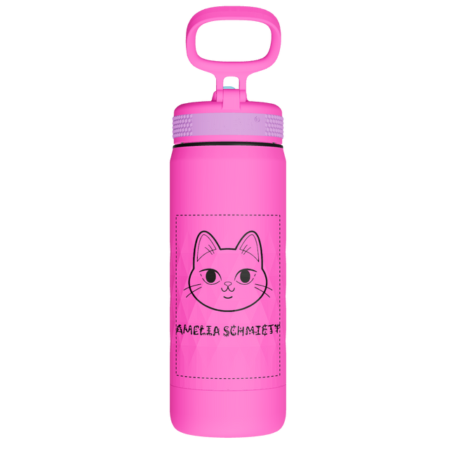 Kids Sport Water Bottle with Straw Lid - customized