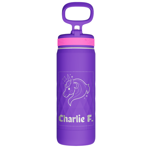 Kids Sport Water Bottle With Straw Lid - customized