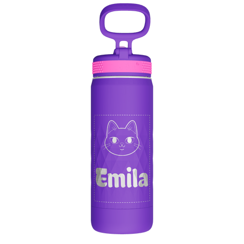 Kids Sport Water Bottle With Straw Lid - customized