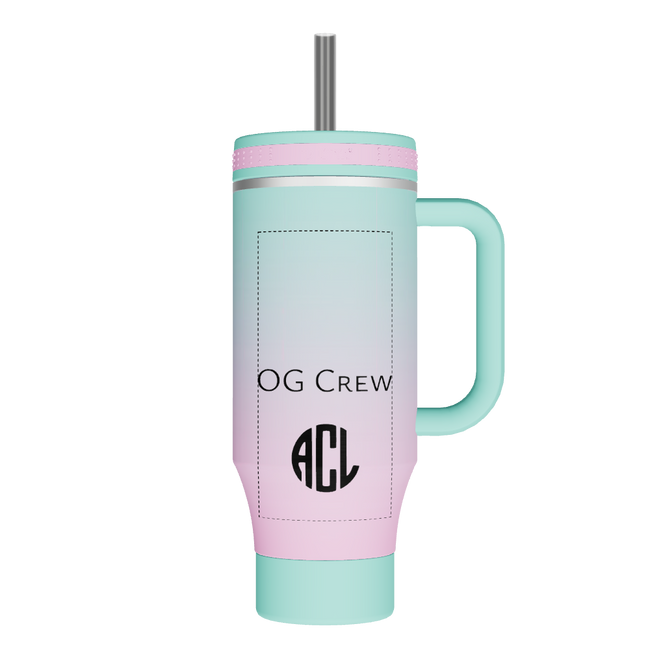 40oz Straw Tumbler With Handle - customized