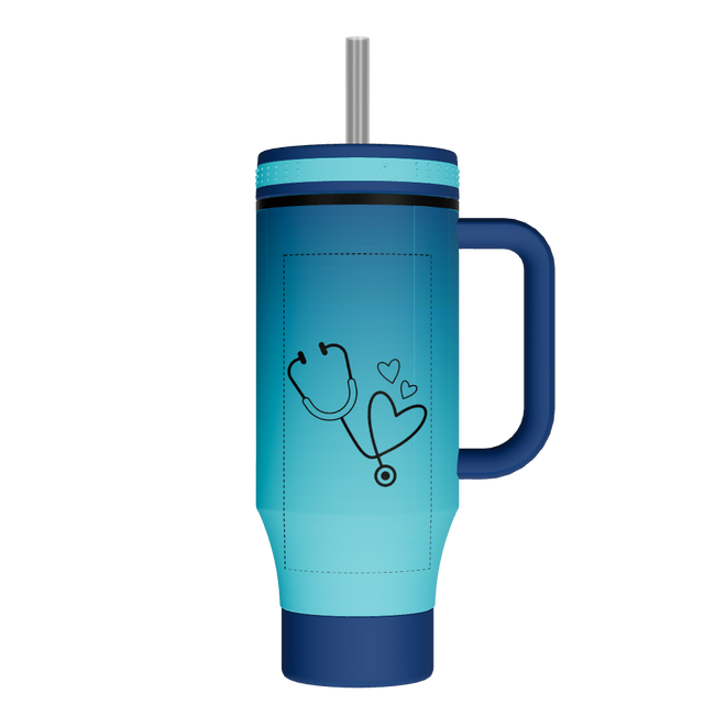 40oz Straw Tumbler With Handle - customized
