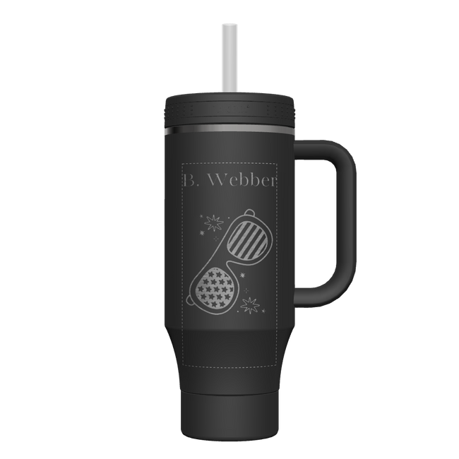 40 oz Straw Tumbler With Handle - customized