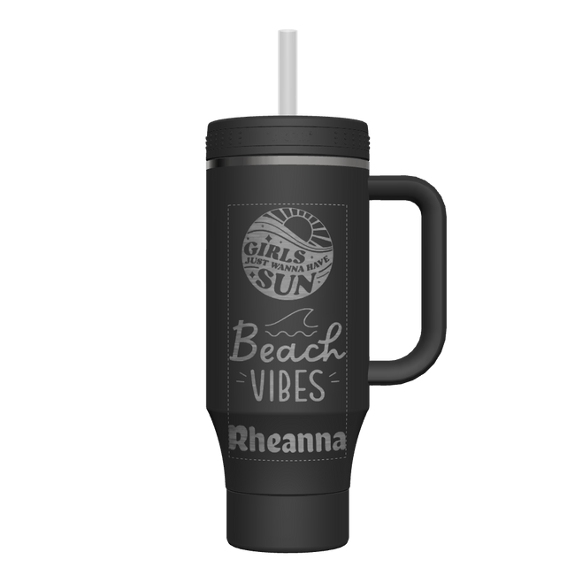 40 oz Straw Tumbler With Handle - customized