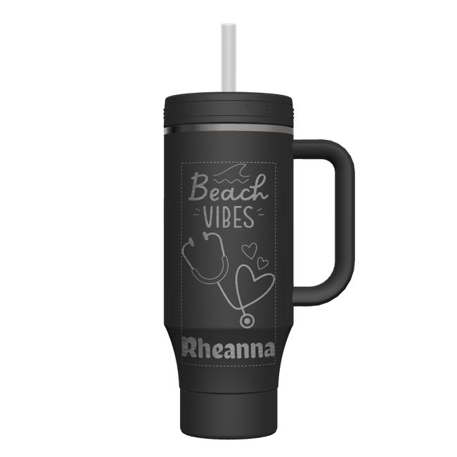 40 oz Straw Tumbler With Handle - customized