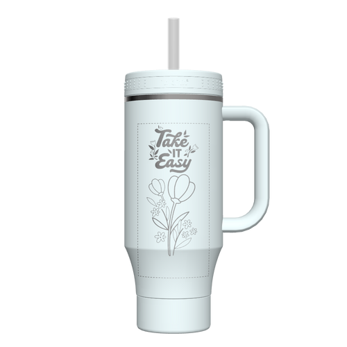 40 oz Straw Tumbler With Handle - customized