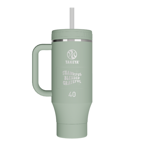 40oz Straw Tumbler With Handle - customized