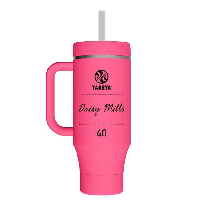 40oz Straw Tumbler With Handle - customized