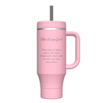 40 oz Tumbler with Handle Blush - customized