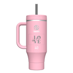 40 oz Tumbler with Handle Blush - customized