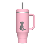 40 oz Tumbler with Handle Blush - customized