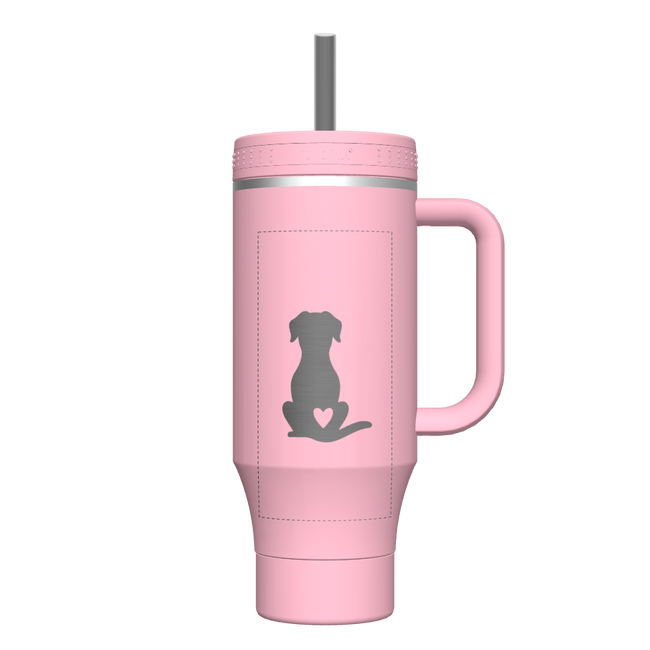 40 oz Tumbler with Handle Blush - customized