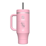 40 oz Tumbler with Handle Blush - customized