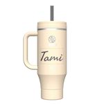 40oz Tumbler with Handle Oatmilk - customized