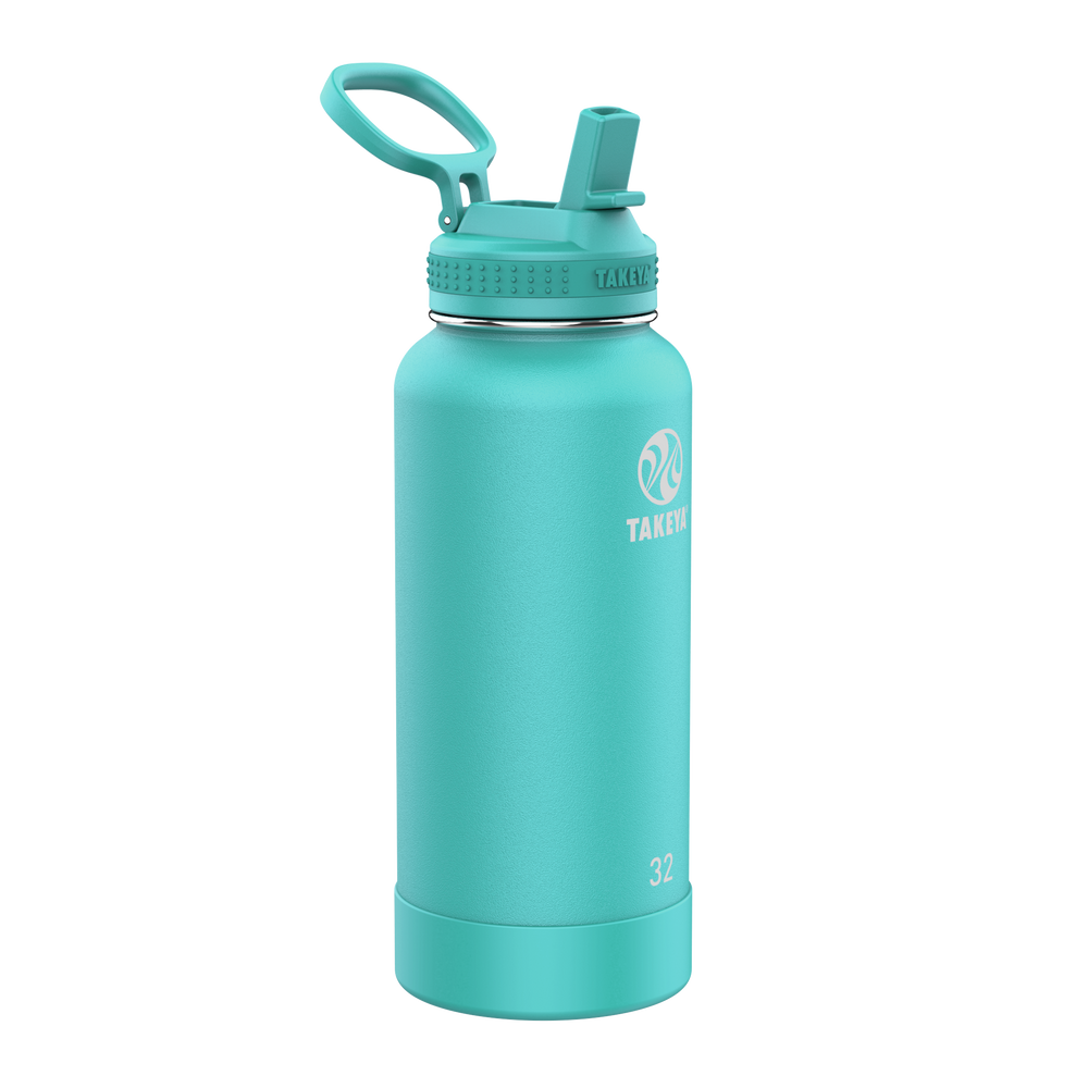 Takeya Pickleball Insulated Water Bottle with Sport Spout Lid 40oz Dropshot Teal