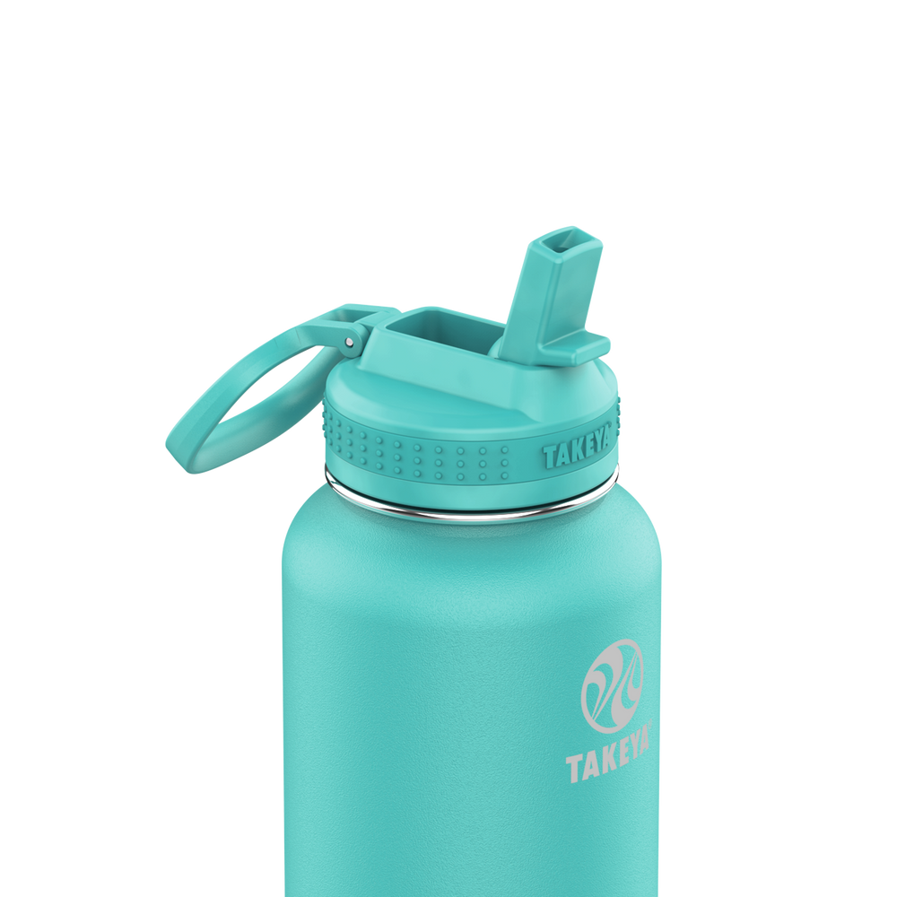 Takeya Pickleball Insulated Water Bottle with Sport Spout Lid 40oz Dropshot Teal