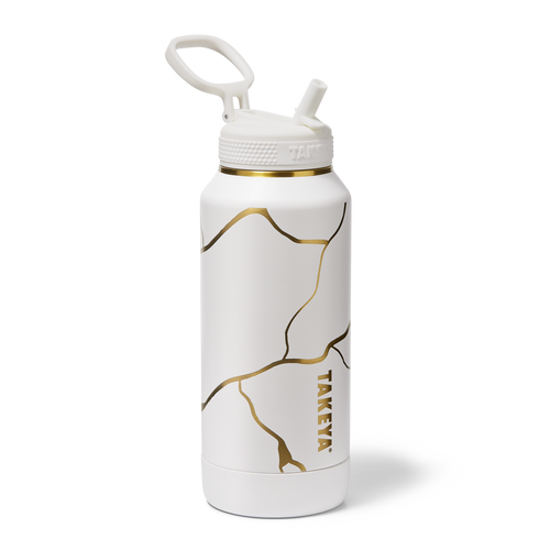 Kintsugi Water Bottle with Straw Lid
