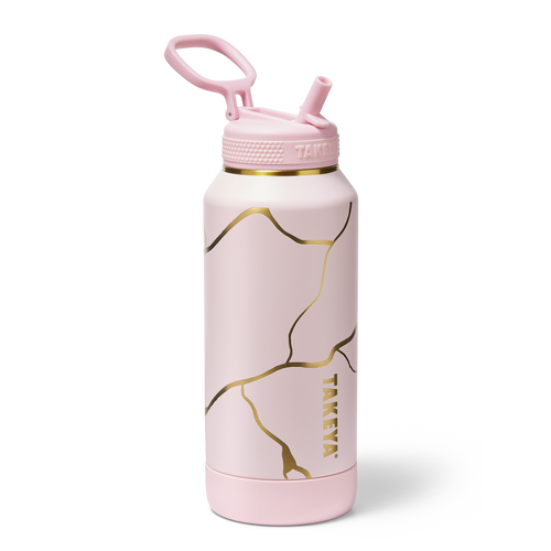 Kintsugi Water Bottle with Straw Lid