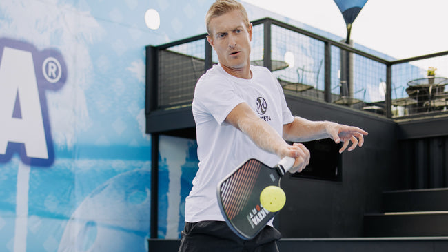 Pickleball Professional, Riley Newman, playing with the Takeya Sport Titan Elite Paddle