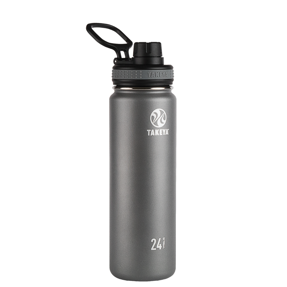 Takeya Originals Vacuum Insulated Stainless Steel Water Bottle, 24 oz,  Graphite
