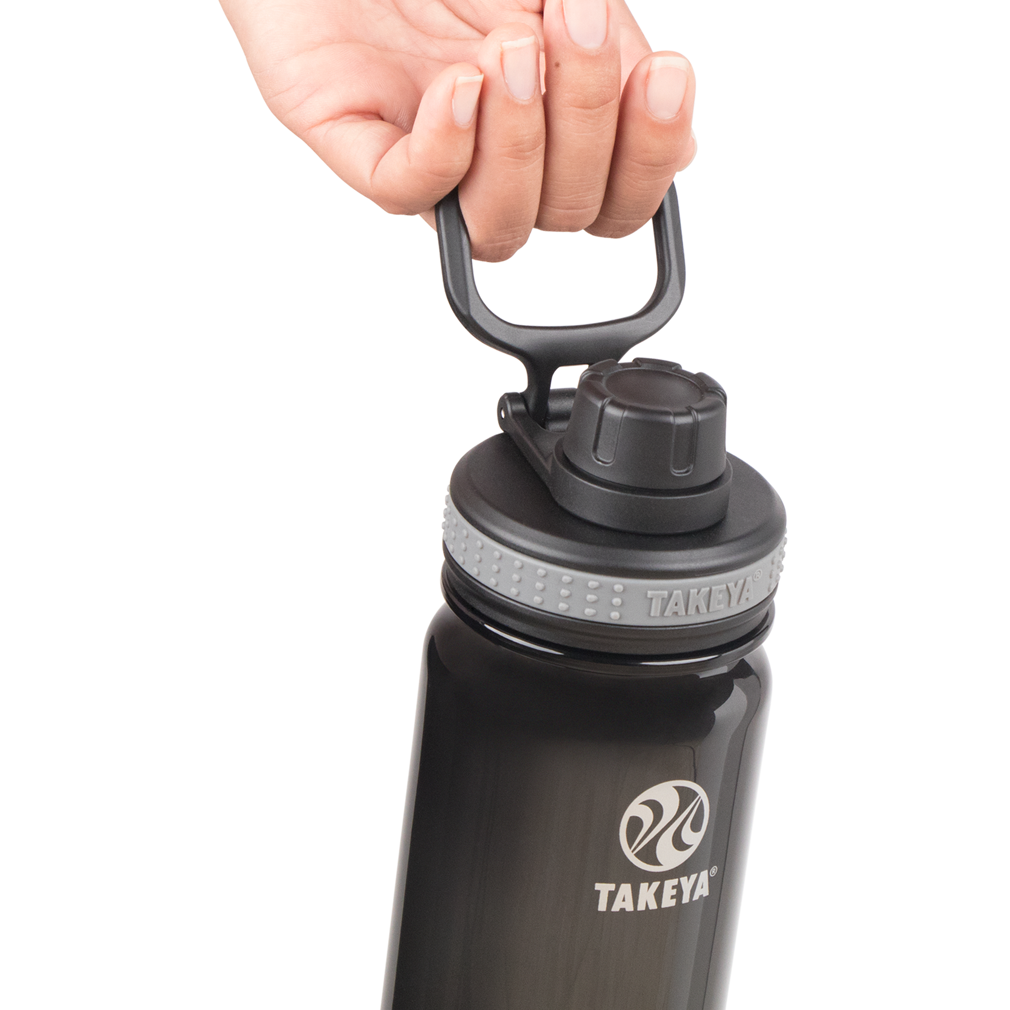 Takeya Tritan Plastic Spout Lid Water Bottle, Lightweight, Dishwasher safe,  32 oz, Black 