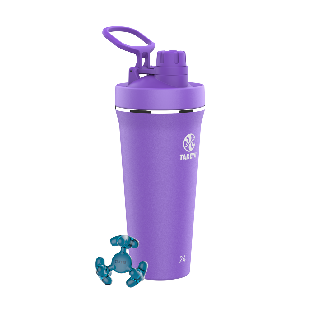  Shaker Bottle A Small Clear w. Purple Lid,12Oz/400ml