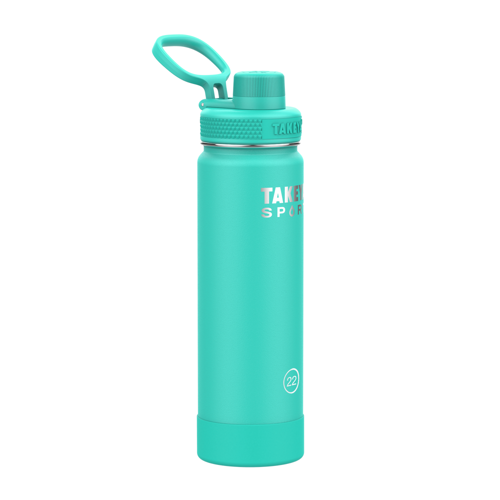 Takeya Pickleball Insulated Water Bottle with Sport Spout Lid 40oz Dropshot Teal