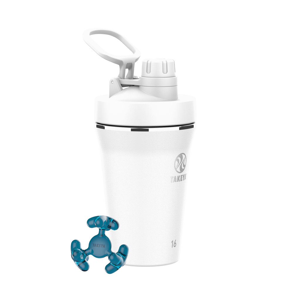 Protein Shaker Bottle Blender Protein Powder Smoothie Mixer Cup 16 oz Blue