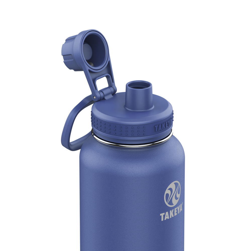Takeya Pickleball Insulated 32 oz. Water Bottle with Sport Spout Lid, Rally Blue