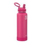 40oz Backspin Pink Pickleball Straw Bottle
