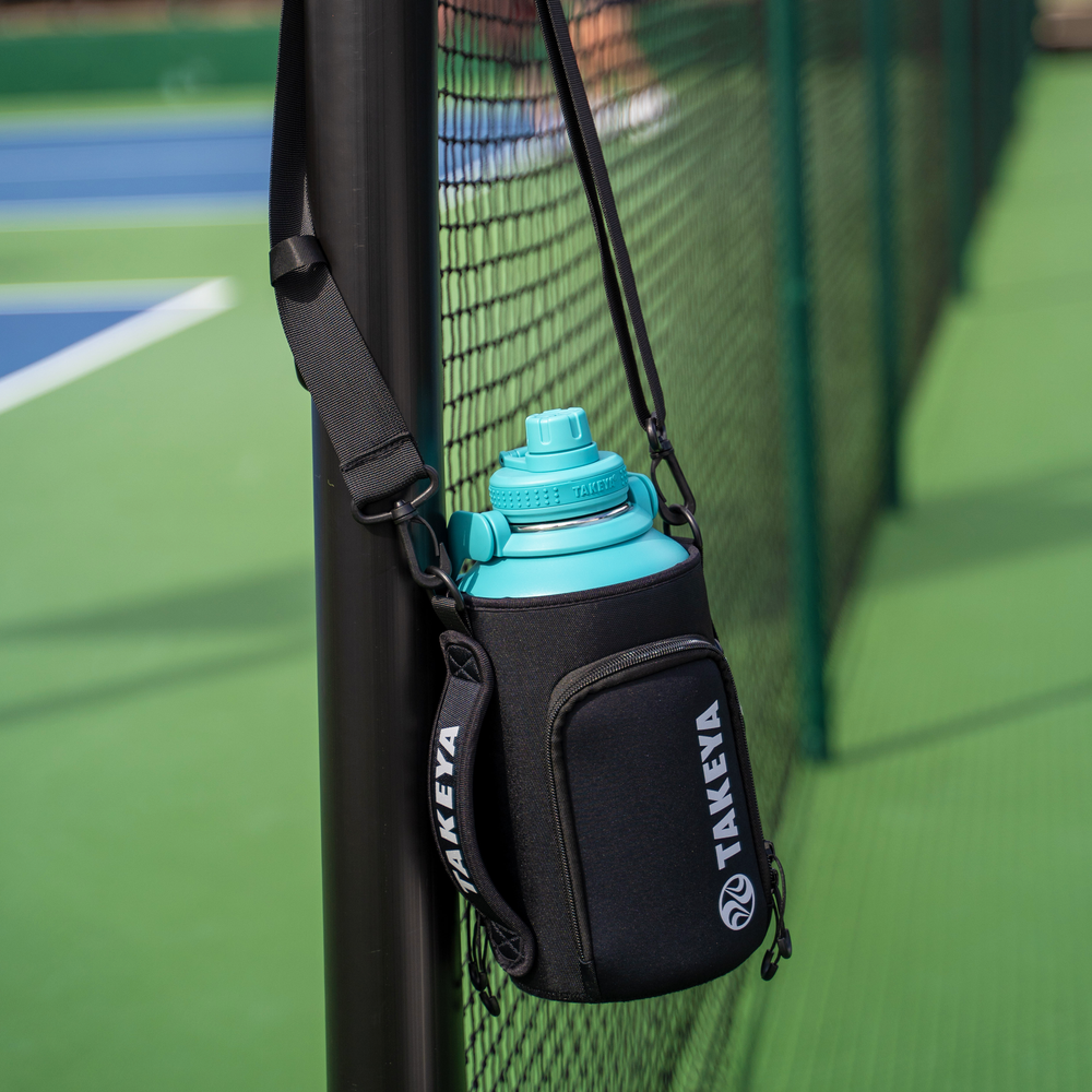 Takeya Hydrotex Easy Grip Bottle Sling, Great for Pickleball, 32 and 40 Ounce Bottles, Onyx