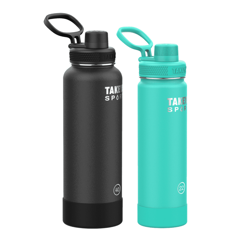Takeya 18oz Actives Insulated Stainless Steel Water Bottle with Spout Lid - Malibu Blue